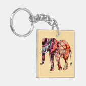 Olifant Dier Traditionele Chinese Patronen Sleutelhanger (Voorkant Links)