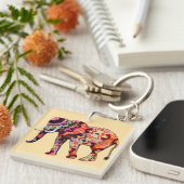 Olifant Dier Traditionele Chinese Patronen Sleutelhanger (Voorkant Rechts)