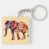 Olifant Dier Traditionele Chinese Patronen Sleutelhanger (Achterkant)