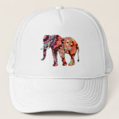 Olifant Dier Traditionele Chinese Patronen Trucker Pet (Voorkant)