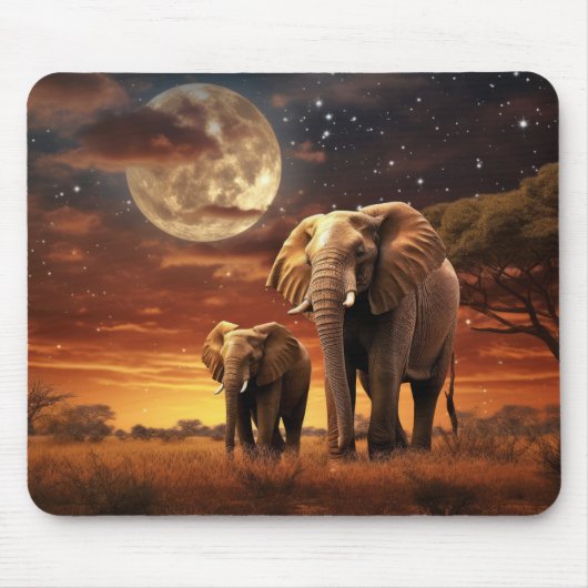 Olifant Dier Wilderness Kleurrijke Kunst Muismat (Voorkant)