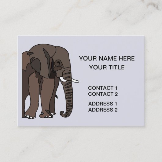 Olifant Dieren Kunst Visitekaartje (Voorkant)