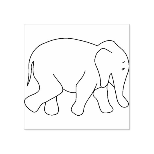 Olifant Dierencontouren Rubberstempel (Afrduk)