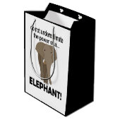 Olifant Dierensafari Grappige Olifant Medium Cadeauzakje (Achterkant Gekanteld)