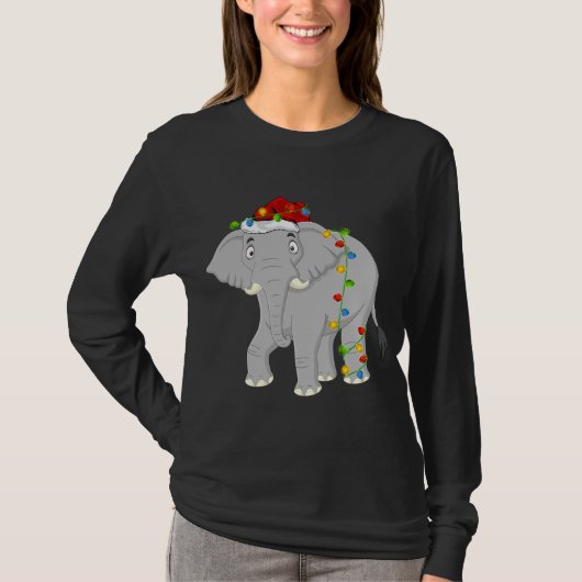 Olifant Dierenvriend Xmas Santa Hoed Olifant Chri T-shirt (Voorkant)