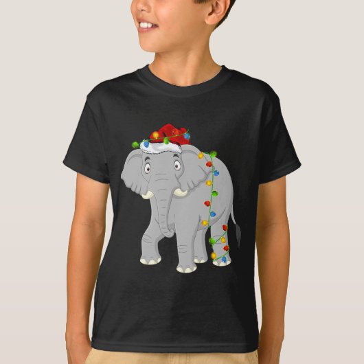 Olifant Dierenvriend Xmas Santa Hoed Olifant Chri T-shirt (Voorkant)