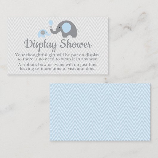 Olifant Display Douche Inserts in blauw en grijs Informatiekaartje (Voorkant / Achterkant)