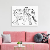 Olifant Doodle 6 Canvas Afdruk (Insitu (Woonkamer))