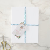 Olifant Drive van Baby shower Pink Rose Cadeaulabel (Met Touw)