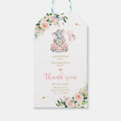 Olifant Drive van Baby shower Pink Rose Cadeaulabel (Voorkant)