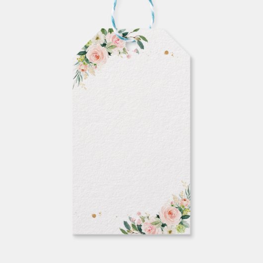 Olifant Drive van Baby shower Pink Rose Cadeaulabel (Achterkant)