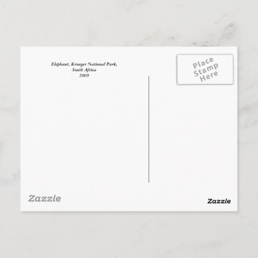 Olifant Eating Briefkaart (Achterkant)