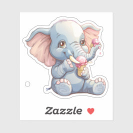 Olifant Eating Ice Cream Sticker