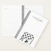 Olifant Eenvoudige Zwart en Wit Naam Planner (Display)