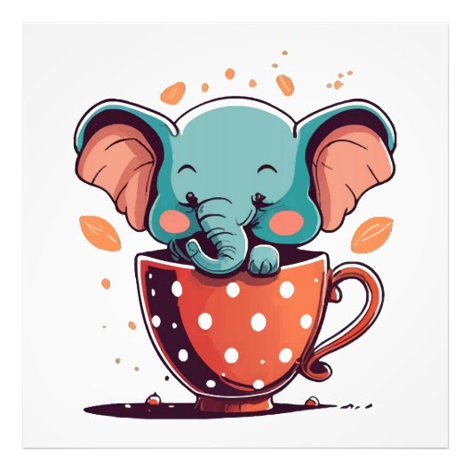Olifant Elegantie Foto Afdruk (Voorkant)