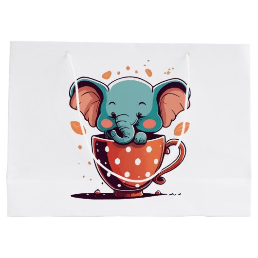 Olifant Elegantie Groot Cadeauzakje (Achterkant)