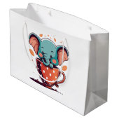 Olifant Elegantie Groot Cadeauzakje (Achterkant Gekanteld)