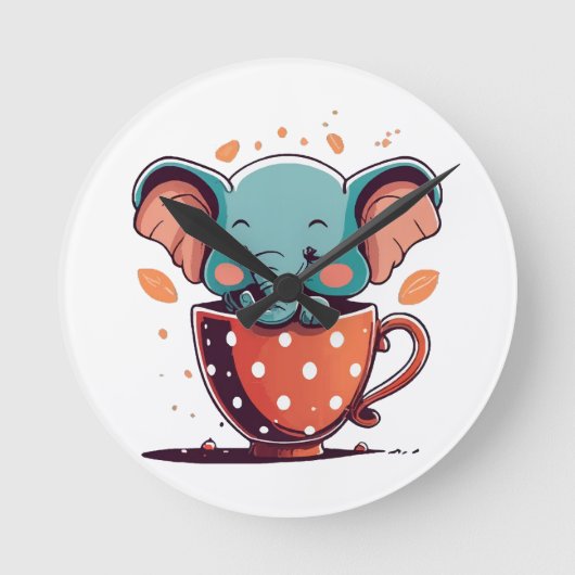 Olifant Elegantie Ronde Klok (Voorkant)