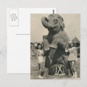 olifant en 2 meisjes circus briefkaart (Voorkant / Achterkant)