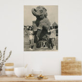olifant en 2 meisjes circus poster (Keuken)