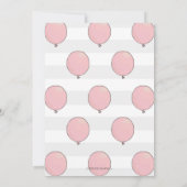 Olifant en Ballon Baby shower Invitation | roze Kaart (Achterkant)
