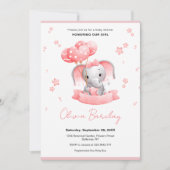 Olifant en ballonnen Baby shower Kaart (Voorkant)