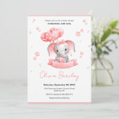 Olifant en ballonnen Baby shower Kaart (Staand voorkant)