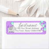 Olifant en ballonnen Polka Dot Adres Etiket (Insitu)