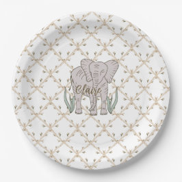 Olifant en Bamboe Papieren Bordje