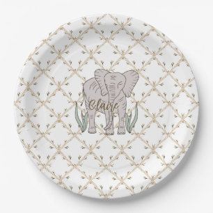 Olifant en Bamboe Papieren Bordje