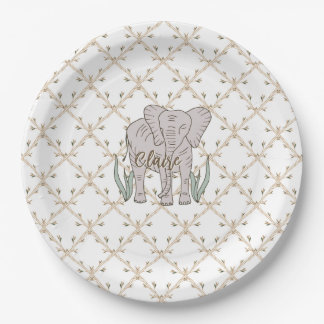 Olifant en Bamboe Papieren Bordje