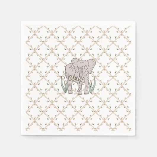 Olifant en Bamboe Servet (Voorkant)