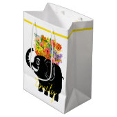 Olifant en bloemen medium cadeauzakje (Voorkant Gekanteld)