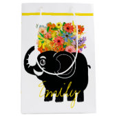 Olifant en bloemen medium cadeauzakje (Voorkant)