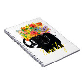 Olifant en bloemen notitieboek (Rechterzijde)
