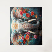 Olifant en bloemen wandkleed (Voorkant)