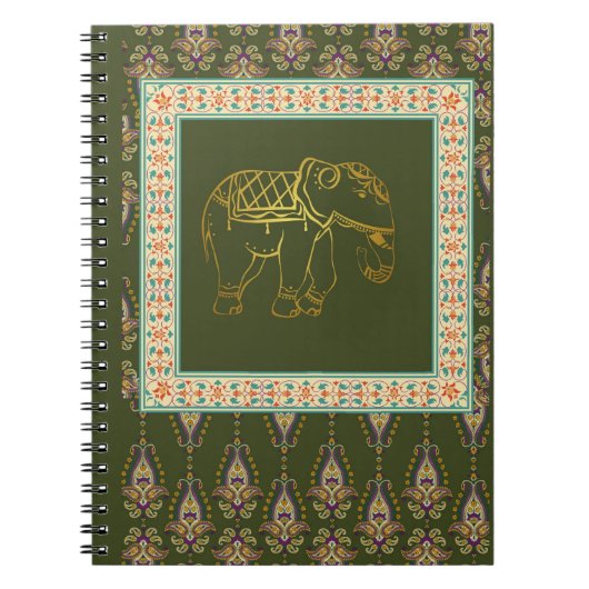 olifant en bloempatroon notitieboek (Voorkant)