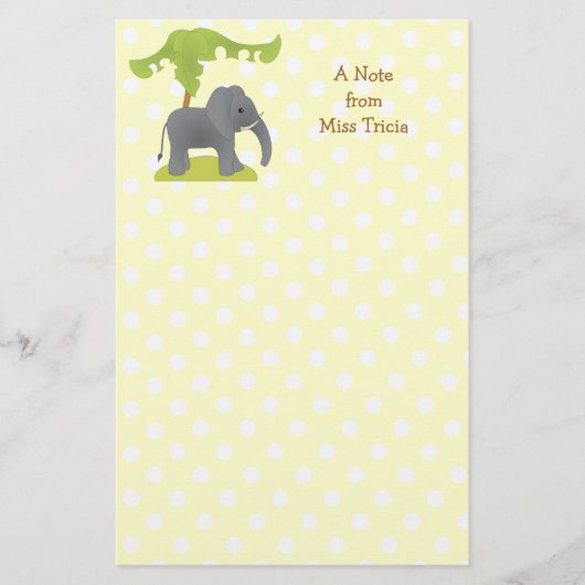 Olifant en boom briefpapier (Voorkant)