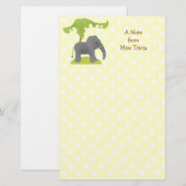 Olifant en boom briefpapier (Voorkant / Achterkant)
