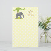 Olifant en boom briefpapier (Staand voorkant)