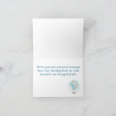 Olifant en Bunny Hete Luchtballon Baby shower Bedankkaart (Binnen)