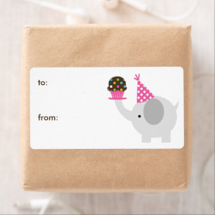 Olifant en Cupcake Gift Labels