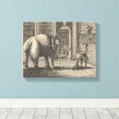 Olifant en de boekhandelaar, anoniem canvas afdruk (Insitu (Houten vloer))