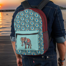Olifant en Deep Aqua Red Mandalas n Initialen
