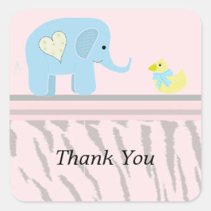 Olifant en Eend Bedankt Vierkante Sticker