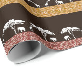 Olifant en Giraffe Afrikaans Safari Wrapping Papie Cadeaupapier (Rol Hoek)