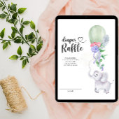 Olifant en groene ballon luier loterij informatiekaartje