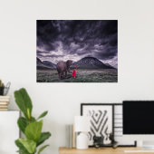 olifant en jongen boeddah surrealistische poster v (Thuiskantoor)