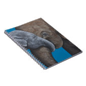Olifant en kind blauw Notitieboek (Rechterzijde)