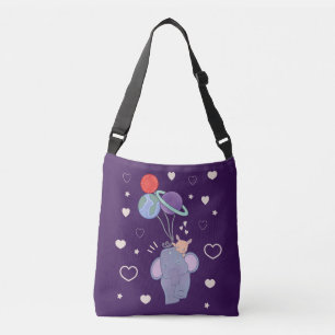 Olifant en Konijn Ruimtereis met Ballon Whimsica Crossbody Tas